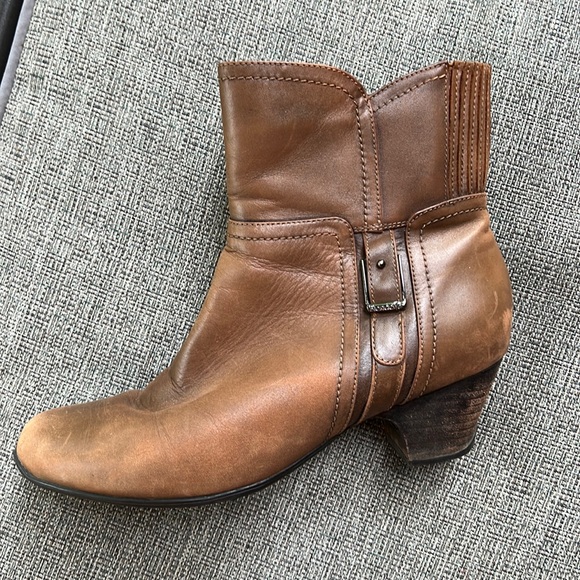 Blondo Brown Leather Zip Boots Size 9.5 - Picture 1 of 14